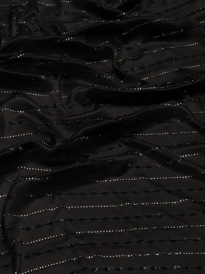 Stone Embellished Satin Saree