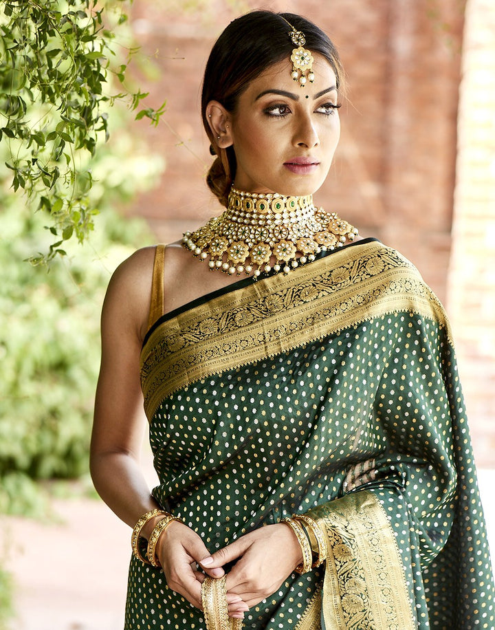 MBZ Meena Bazaar-Handloom Kanivaram Woven Saree