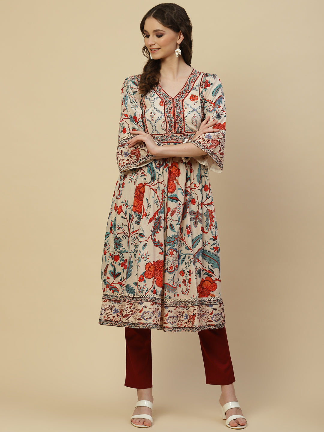Floral Printed Cotton Kurta