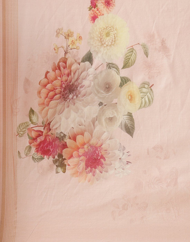 Chanderi Suit Piece With Floral Printed Dupatta