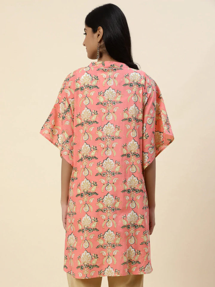 Floral Printed Cotton Kaftan Kurti