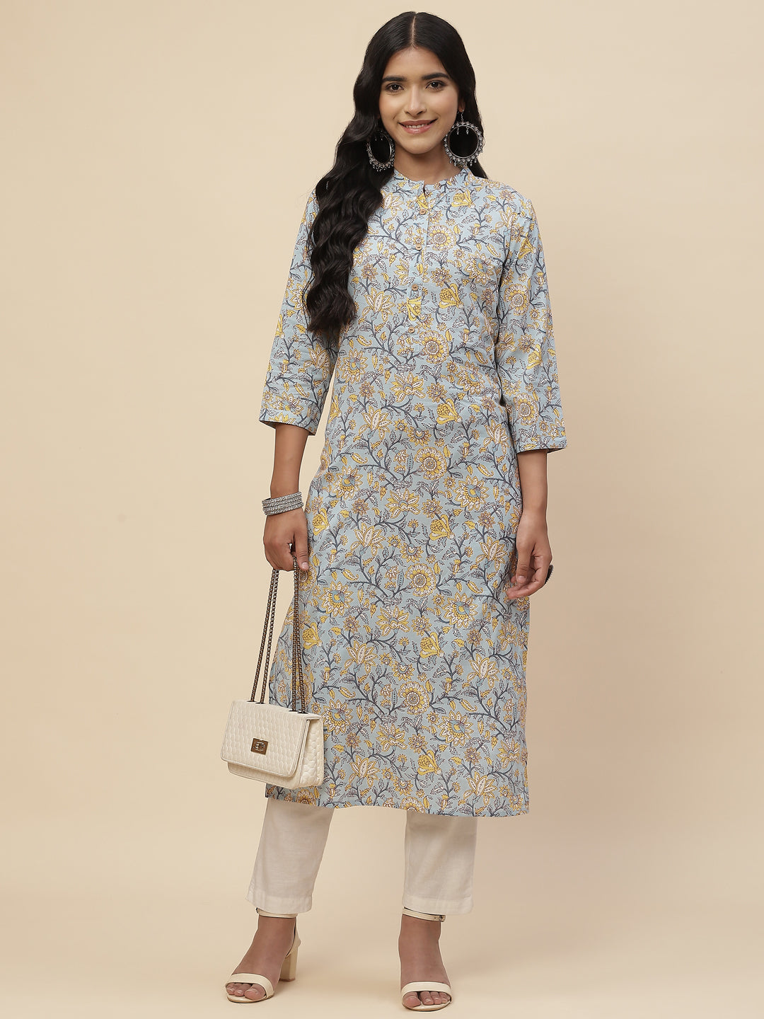 Floral Printed Cotton Kurta