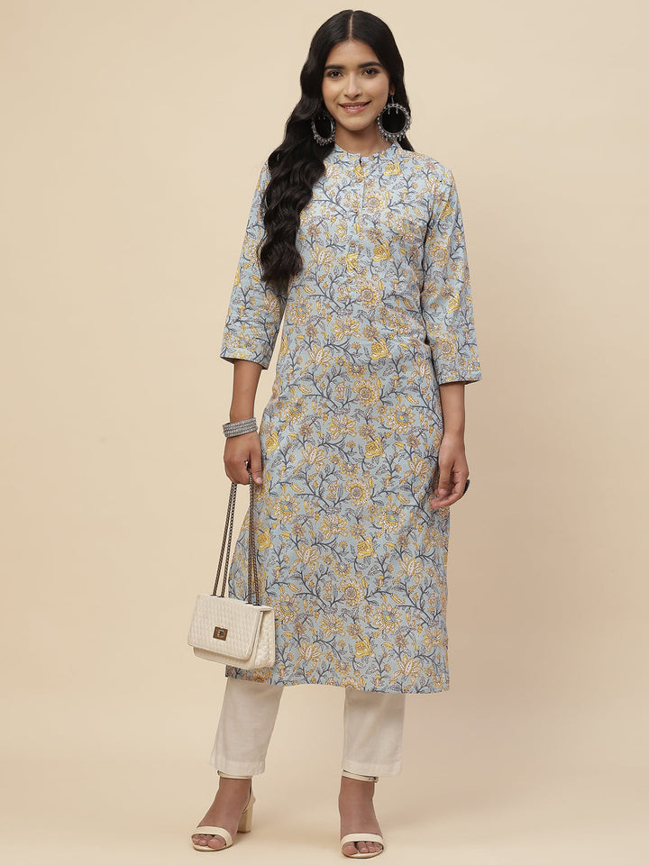 Floral Printed Cotton Kurta