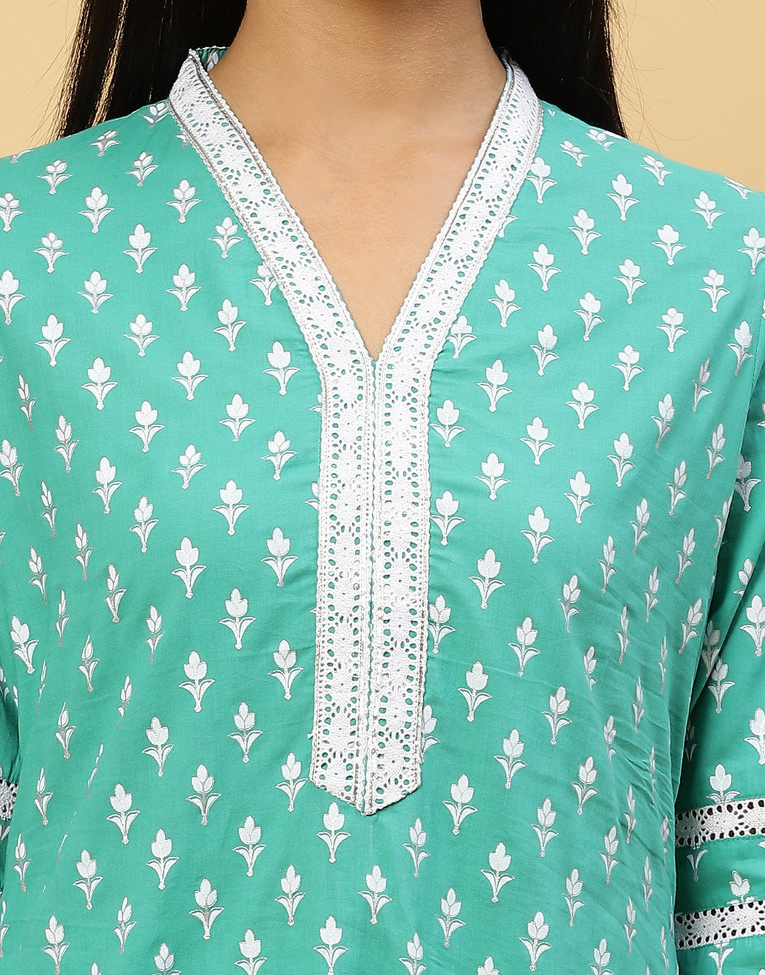 Printed Cotton Kurti With Pant