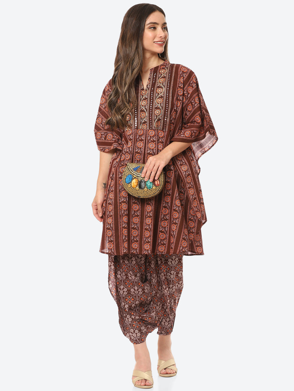 Printed Cotton Kurta With Dhoti