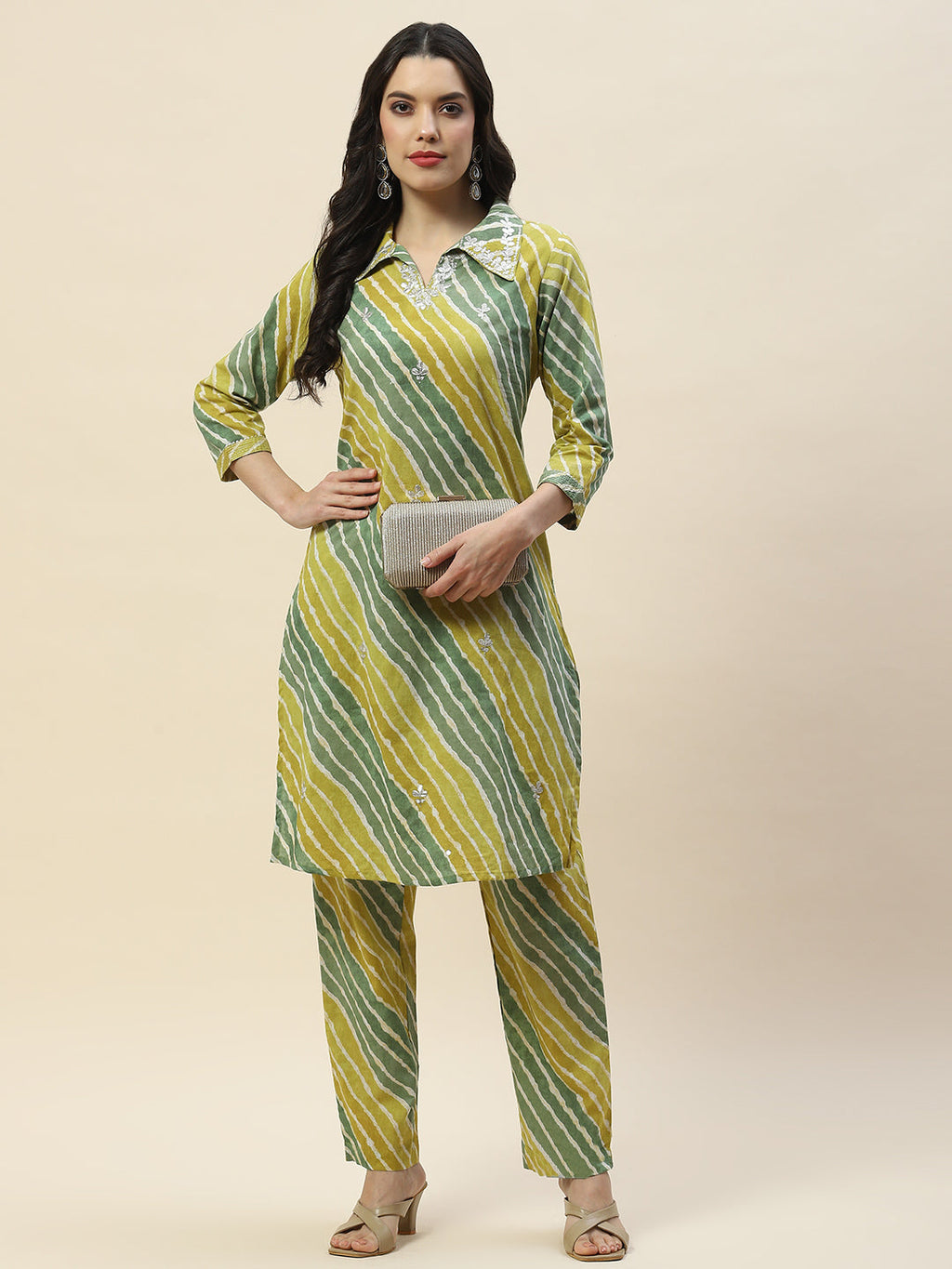 Printed Cotton Kurta With Pants