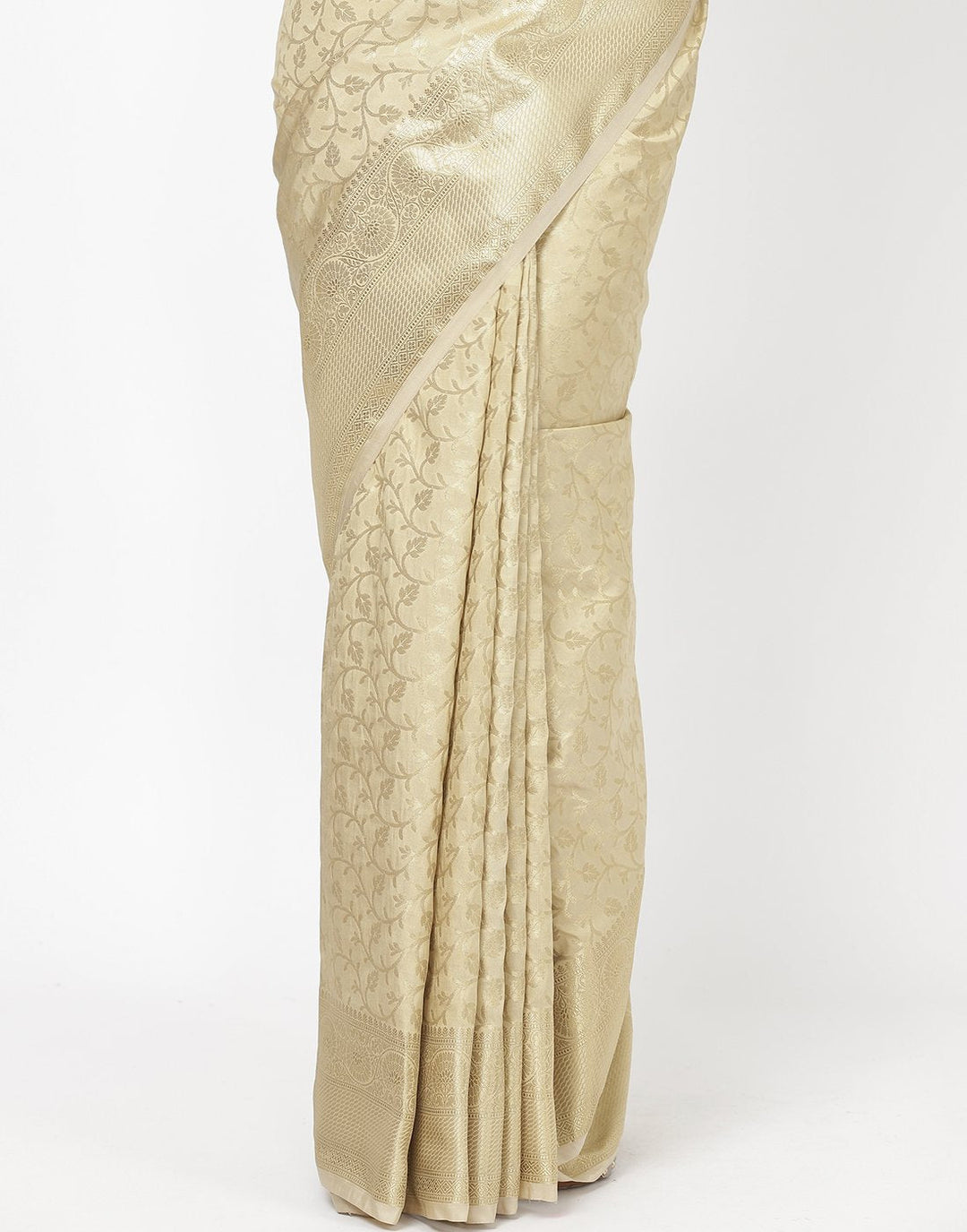 Beige Banarasi Art Handloom Saree
