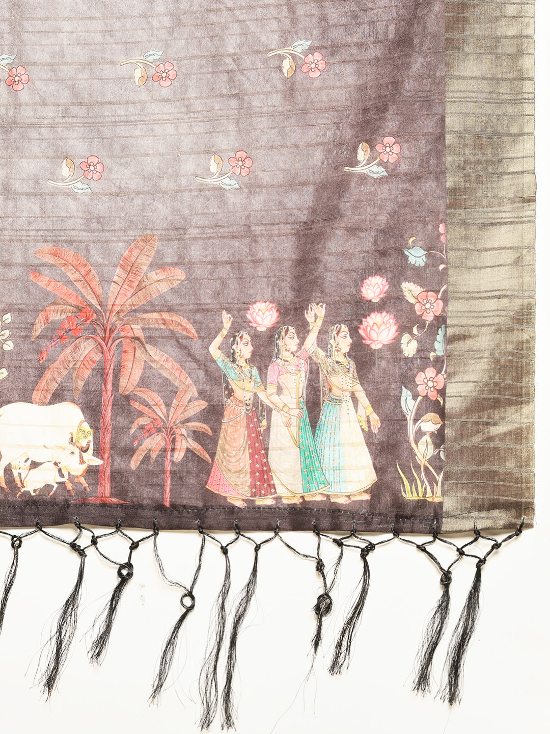 Digital Printed Tussar Saree