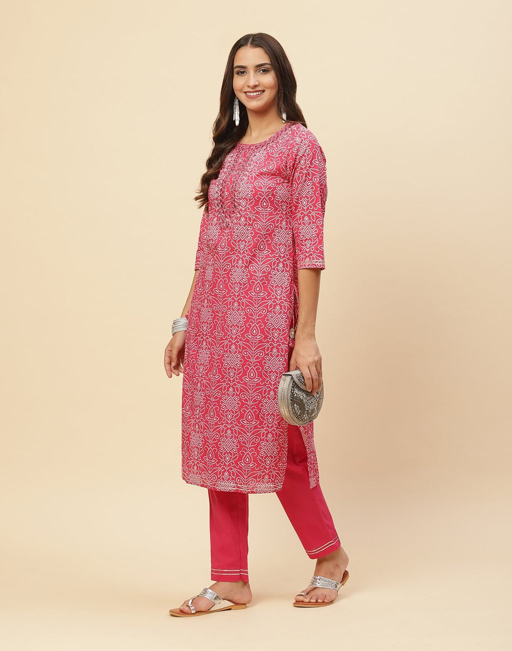Embroidered Cotton Kurti With Pant