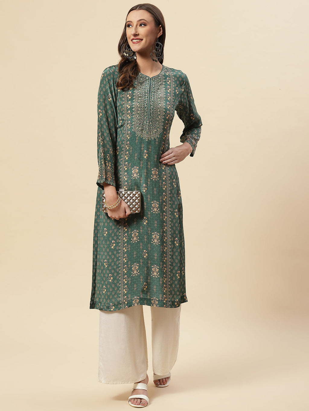Printed Crepe Kurta