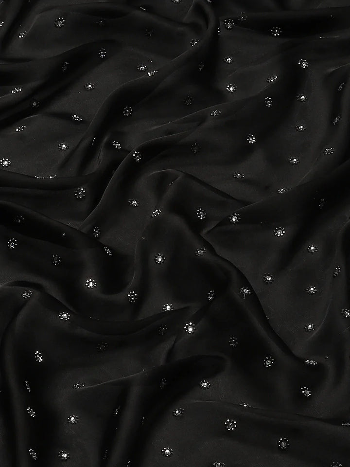 Swarovski Embroidered Satin Saree