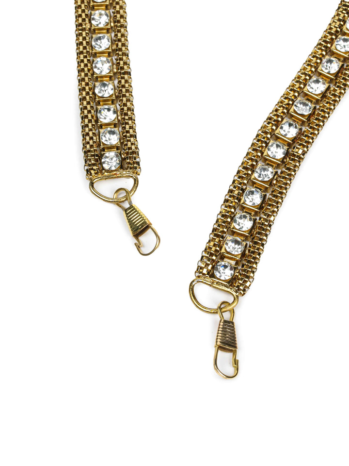 Golden Sequin &amp; Pearl Embroidered Potli Bag