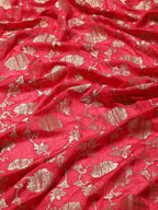 Floral Zari Jaal Georgette Plain Saree