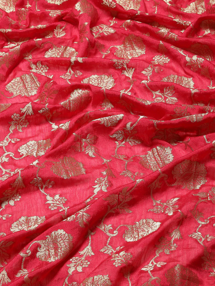 Floral Zari Jaal Georgette Plain Saree