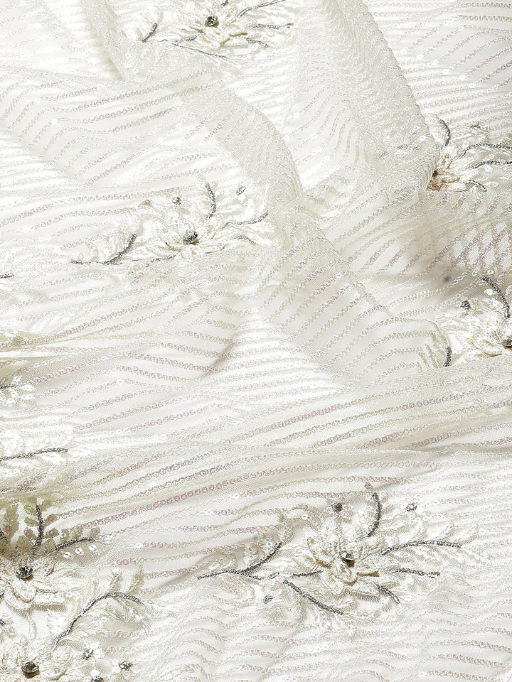 Swarovski Jaal Embroidered Net Saree