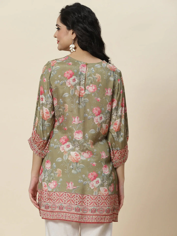 Floral Digital Printed Crepe Kurti