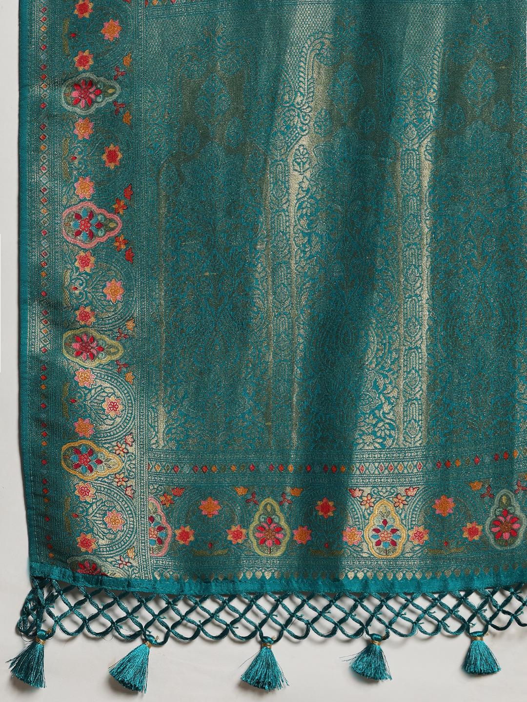 Woven Design Satin Saree