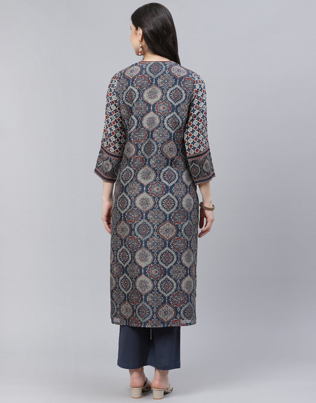 Printed Chanderi Kurti with Pant