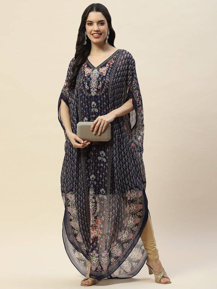 Digital Print Georgette Kaftan Kurta