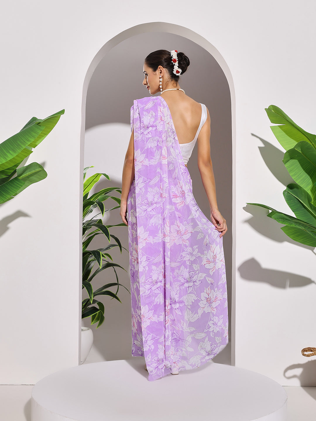 Floral Printed Georgette Saree