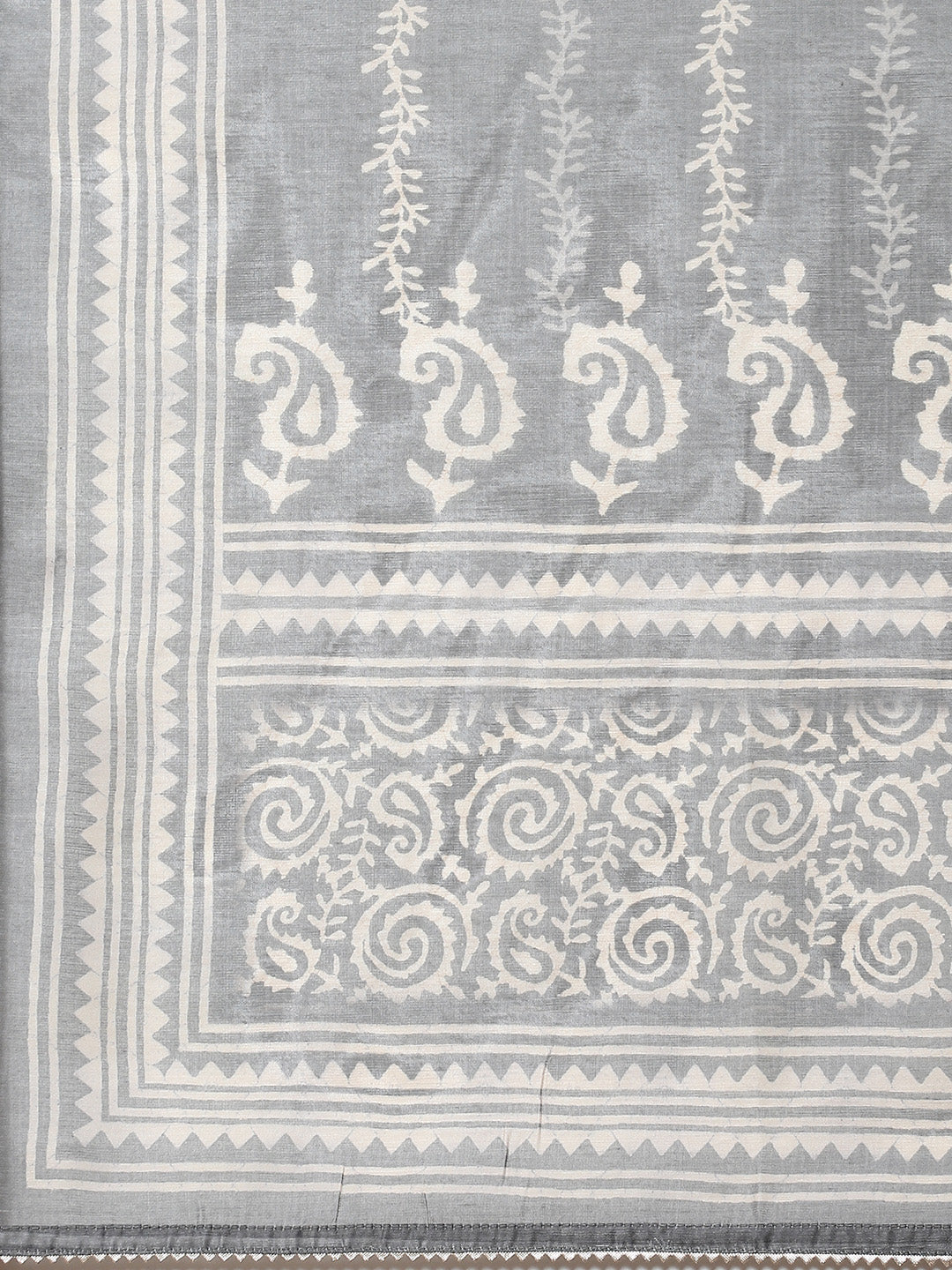 Printed Chanderi Unstitched Suit Piece With Dupatta