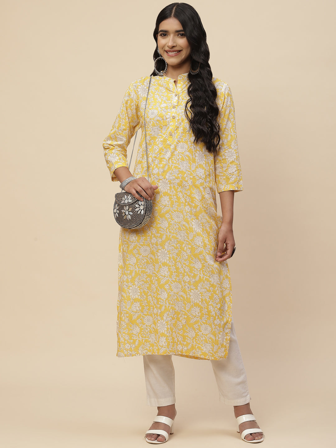 Floral Printed Cotton Kurta