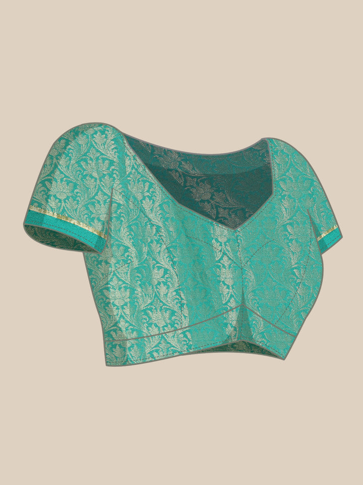 Brocade Zari Border Georgette Plain Saree
