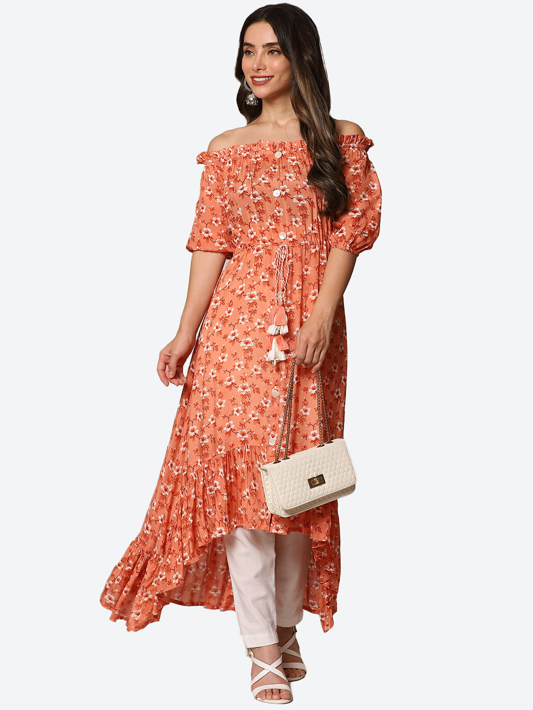 Floral Printed Muslin Kurta