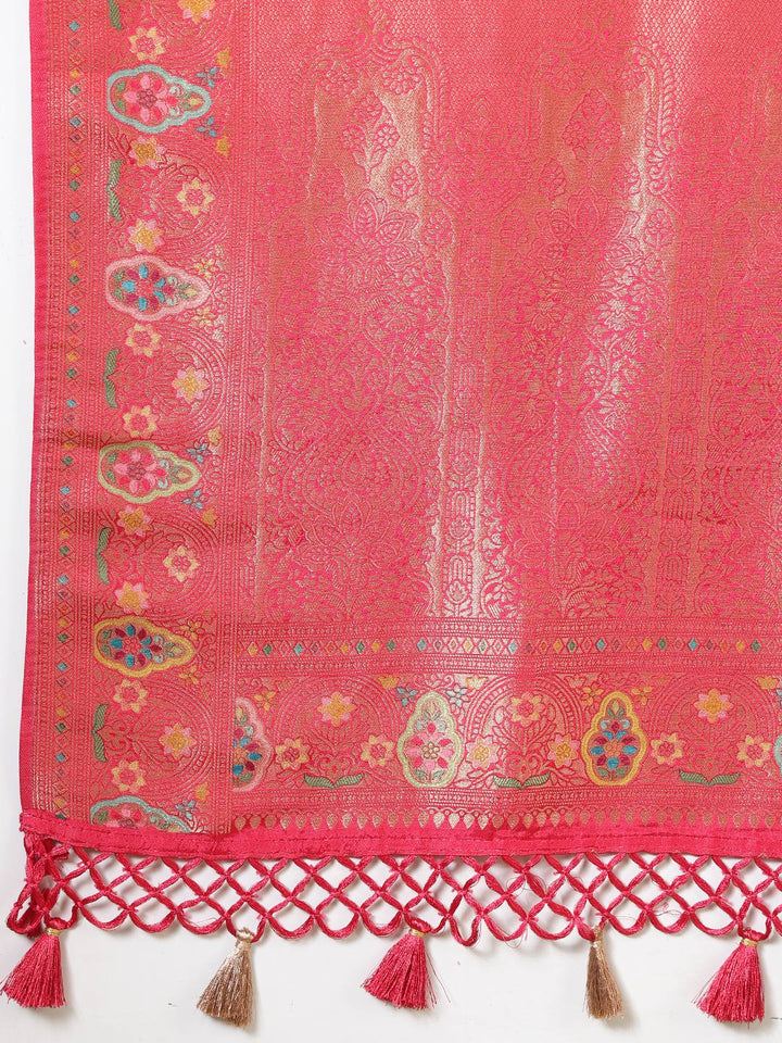 Woven Design Satin Saree