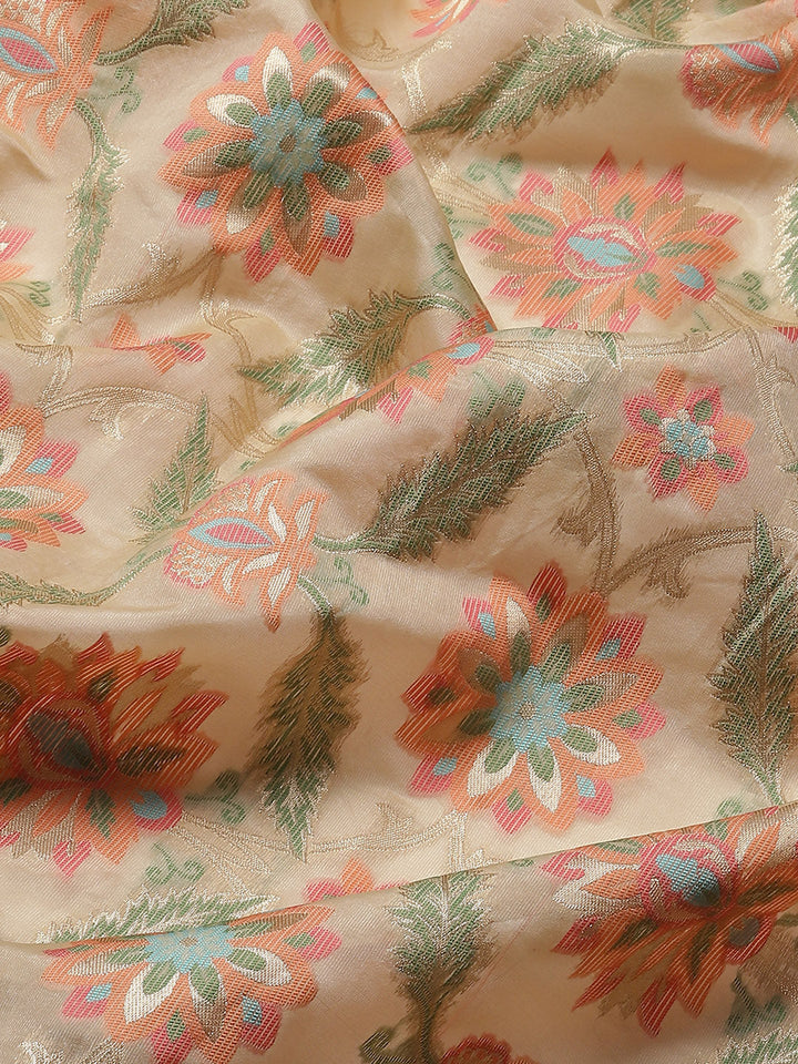 Floral Jaal Woven Organza Saree