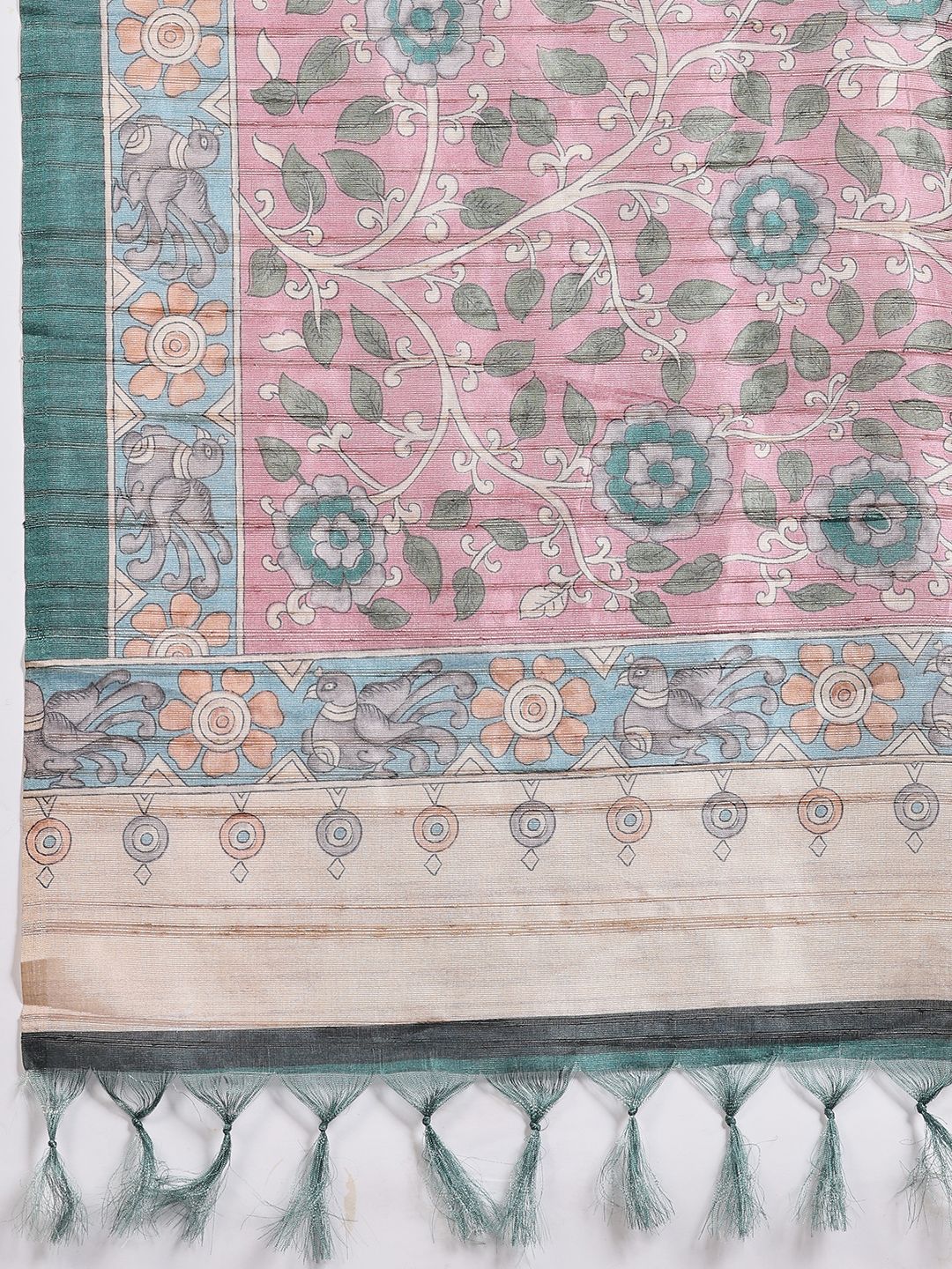 Printed Tussar Silk Saree