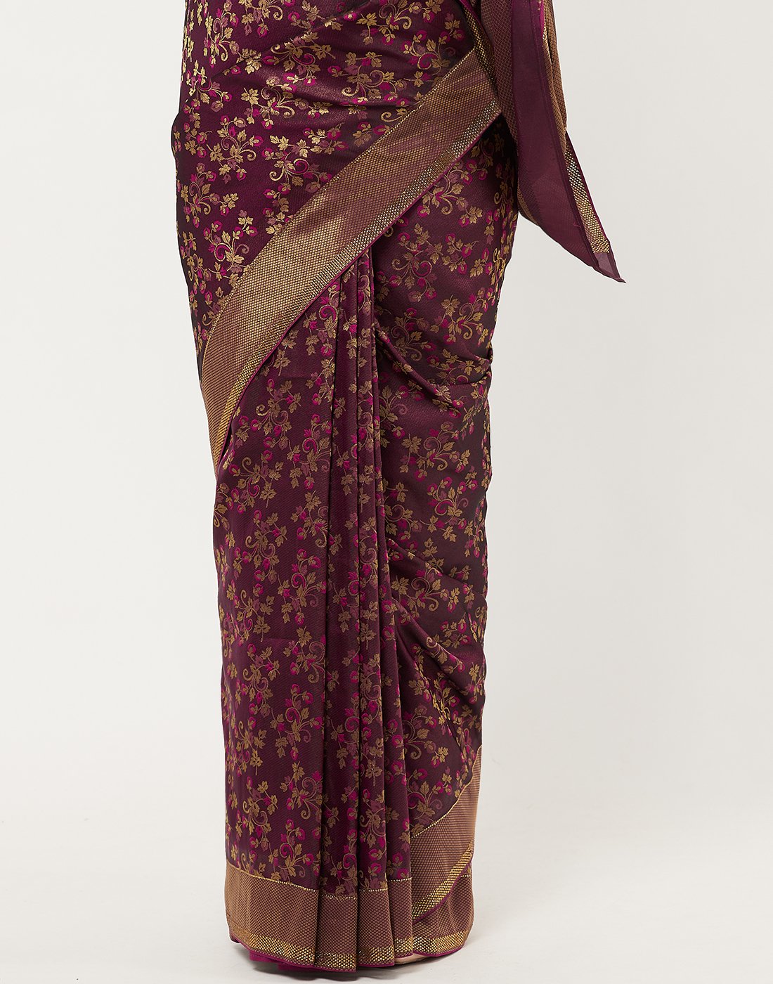 Purple Banarasi Woven Saree