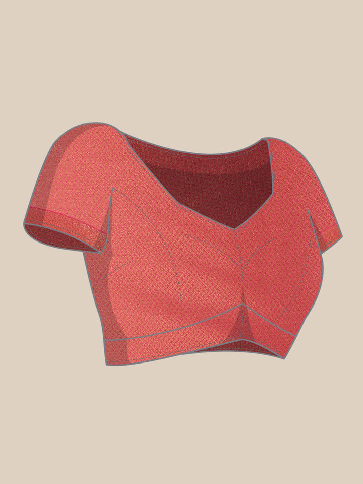 Brocade Zari Booti Art Handloom Woven Saree