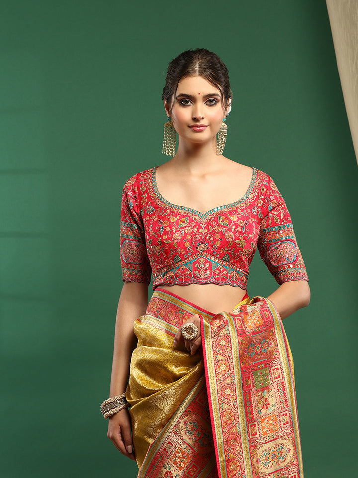 Embroidered Dola Silk Saree