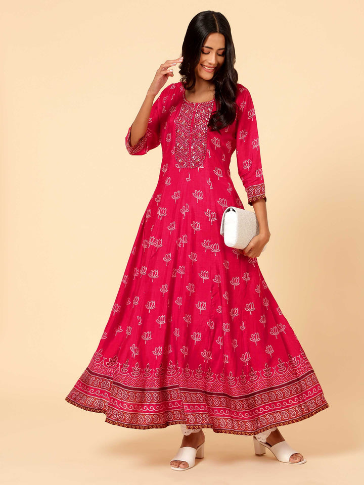 Floral Printed Handloom Kurta