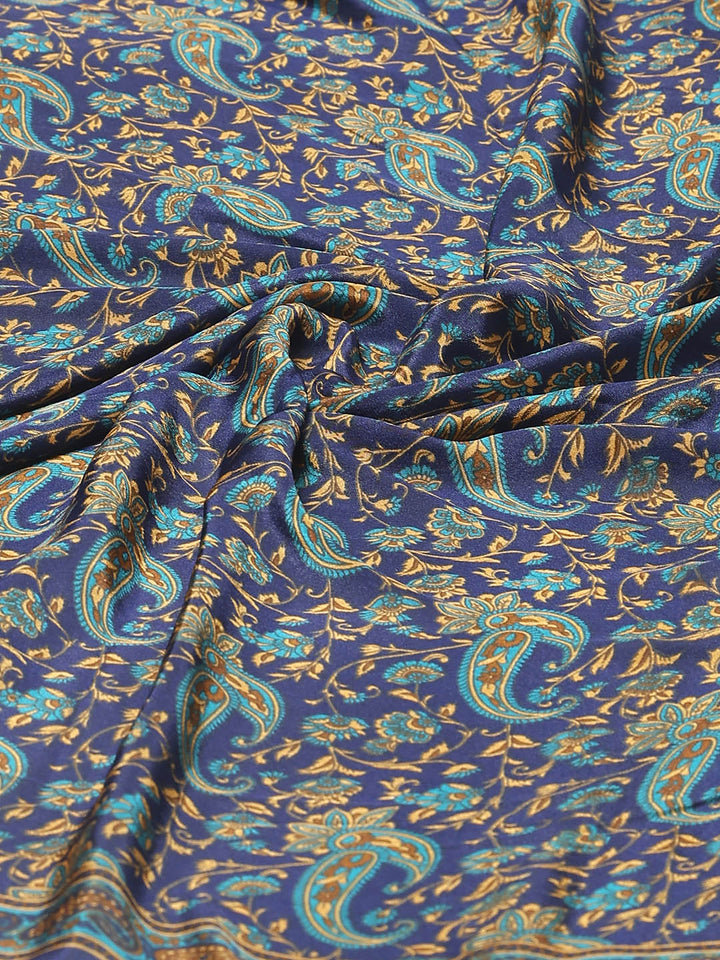 Floral Printed Crepe Woven Saree