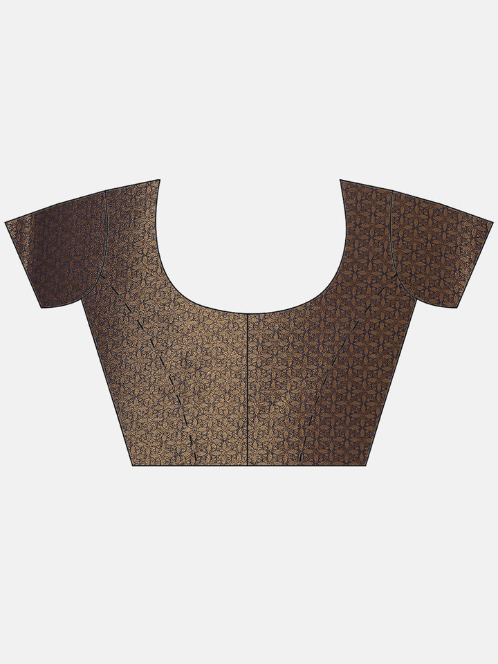 Brocade Zari Jaal Art Handloom Saree with contrast Blouse