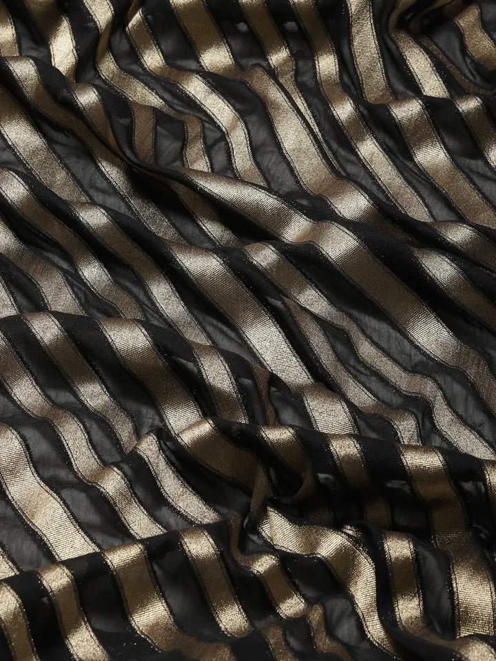 Zari Jaal Georgette Plain Saree