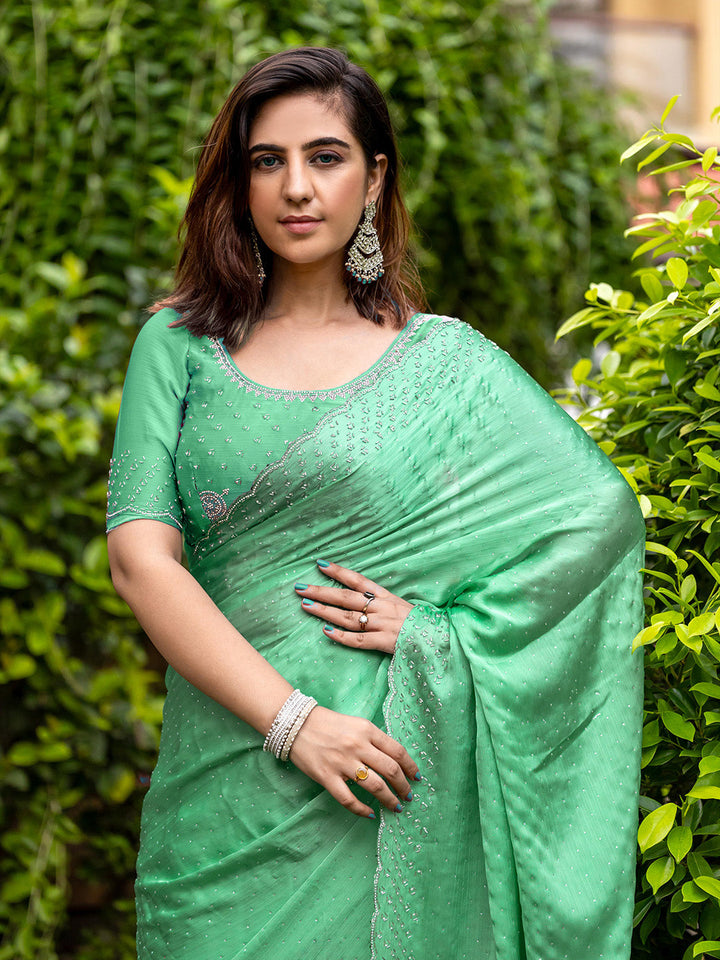 Embroidered Chiffon Saree