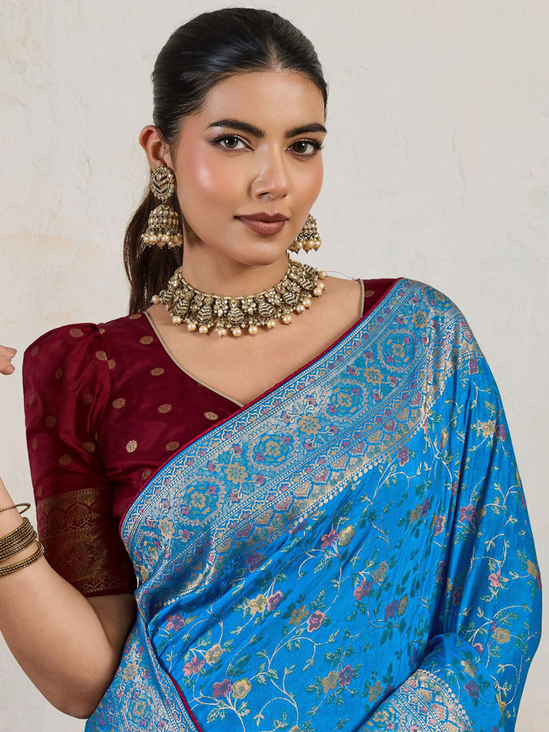 Woven Design Makhmal Silk Saree