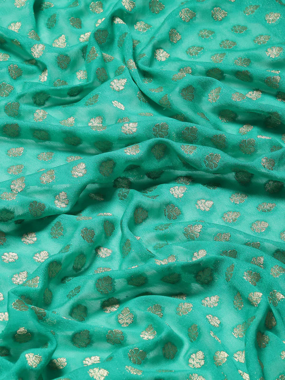 Zari Booti Georgette Plain Saree