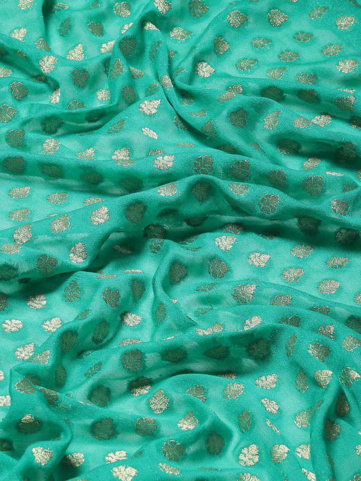 Zari Booti Georgette Plain Saree