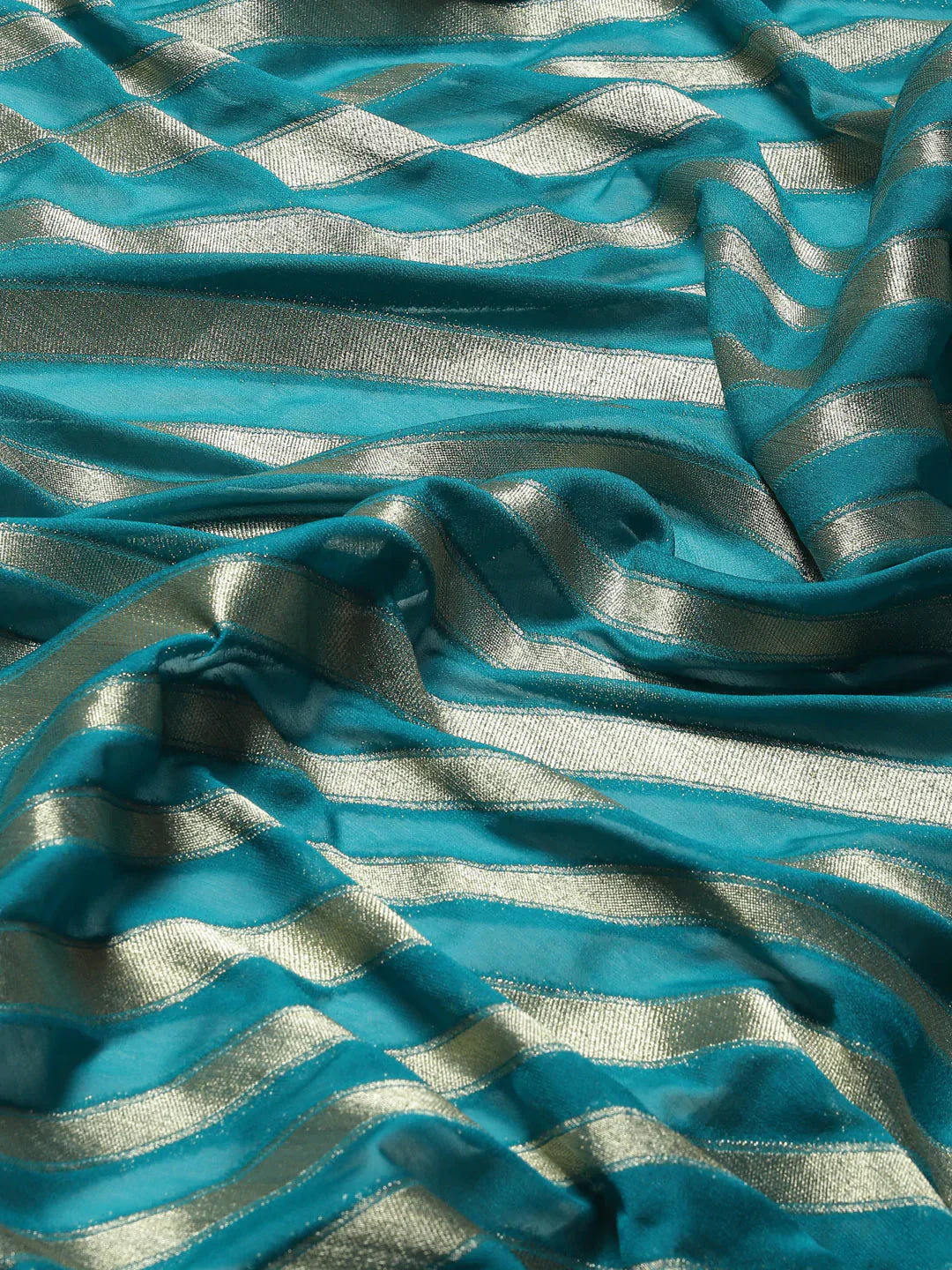Zari Jaal Georgette Plain Saree