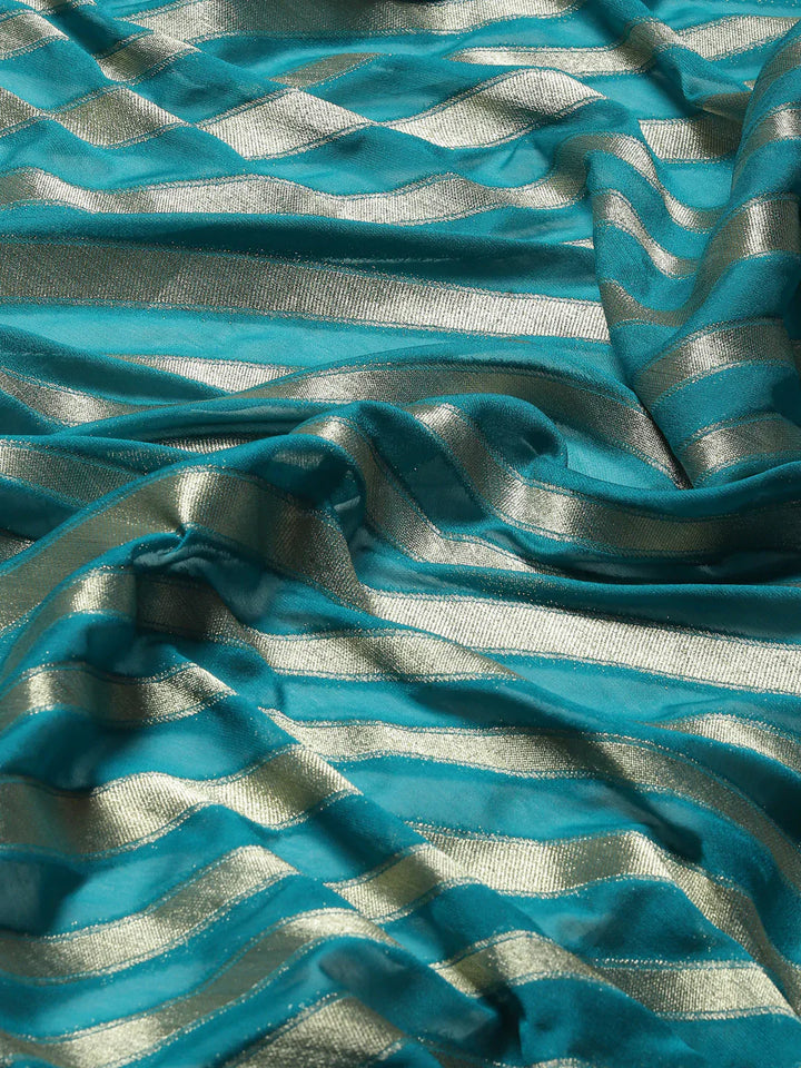 Zari Jaal Georgette Plain Saree