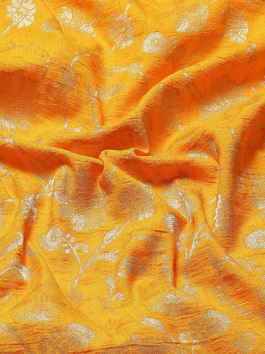 Floral Zari Jaal Tussar Plain Saree