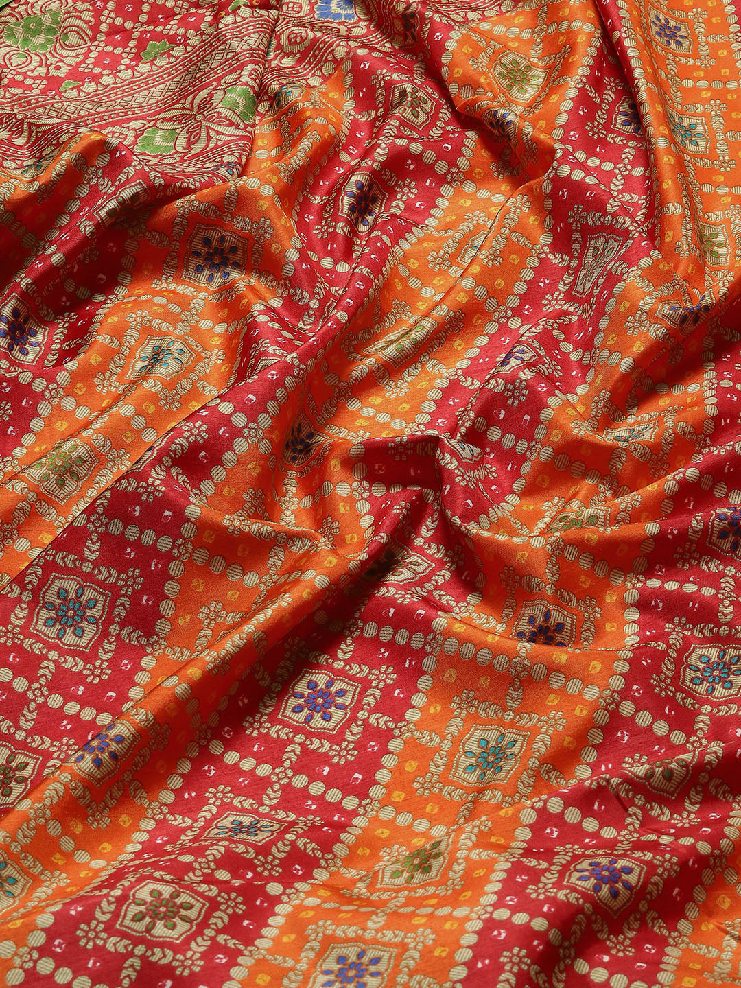 Zari Border Printed Handloom Saree