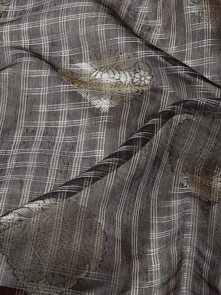 Zari Border Booti Cotton Woven Saree