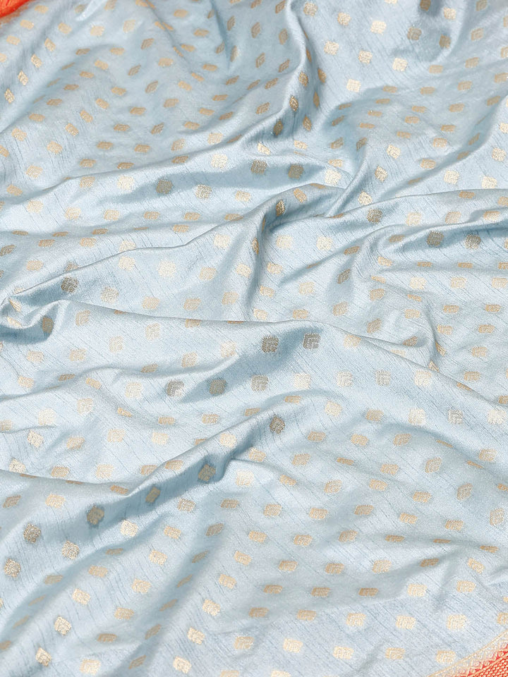 Zari Border Booti Handloom Woven Saree