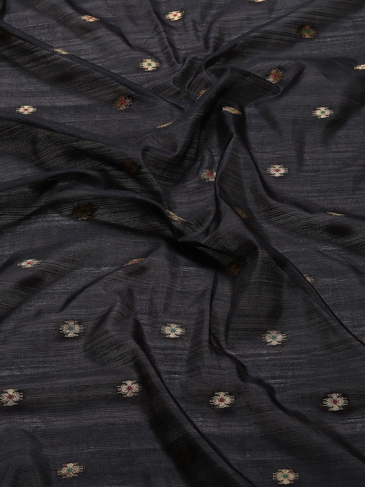 Zari Border Booti Woven Handloom Saree