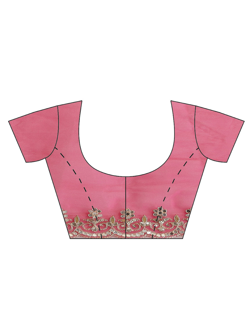Mirror Embroidered Organza Saree